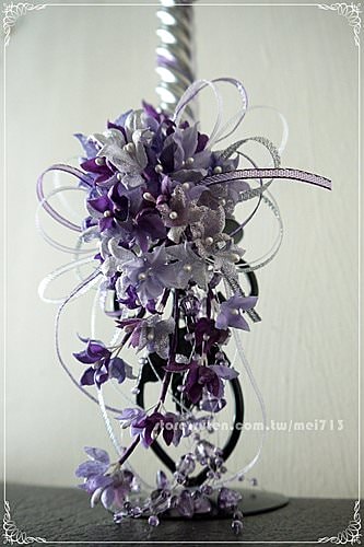 《Mei`s 花手札》銀紫繡球花燭台(婚宴擺設/家裡飾品)